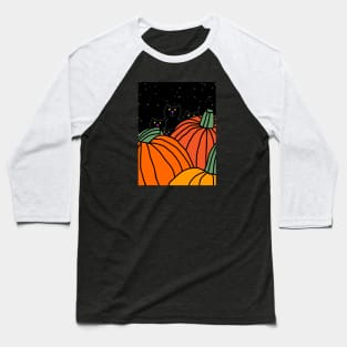 Night time in the Halloween pumpkin patch with four cats Baseball T-Shirt